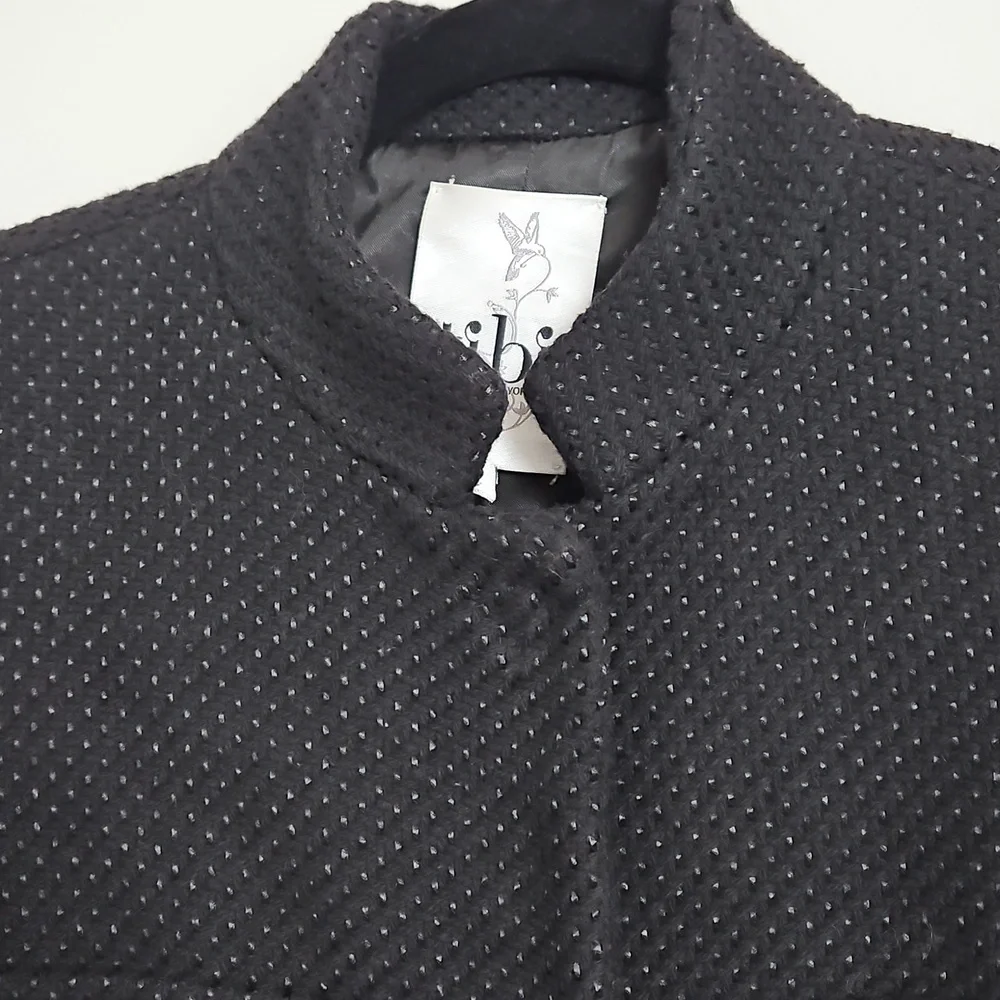 Tibi  New York Women's Black Textured Wool Jacket Size 4